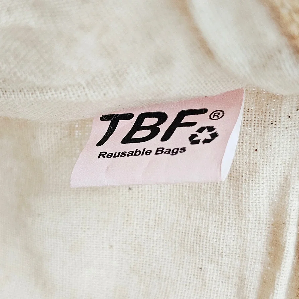TBF Reusable Bags Jute Tote Market Bag Natural Burlap Eco Friendly Eco-Friendly